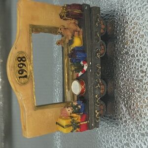 Vintage Train Car Photo Holder Hometown Express Christmas Village 1998